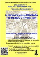 Pohod po Šavrinski poti iz Smokvice mimo Movraža do Mlinov v Hrvaški Istri